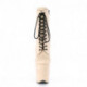 Bottines de pole dance beige à talon aiguille 20 cm, lacet et plateforme haute