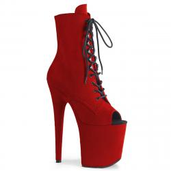 Bottine pole dance peep toe rouge talon 20 cm Pleaser FLAM1021FS/RFS/M