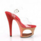Chaussure Pole Dance à plateforme creuse à paillettes en dégradé rouge et or