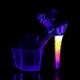 Sandale Pole dance haut talon licorne multicolore fluo à plateforme transparente pailletée