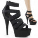 Sandale Plateforme à brides élastiques croisée Noire & Talon 15cm du 34,5 au 44