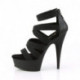 Sandale Plateforme à brides élastiques croisée Noire & Talon 15cm du 34,5 au 44
