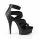 Sandale Plateforme à brides élastiques croisée Noire & Talon 15cm du 34,5 au 44
