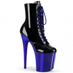 Bottine Pole Dance Pro Chrome Bleue | Plateforme 10 cm & Talon 20 cm | Pleaser
