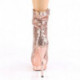 Bottine plateforme à sequins rose gold et strass talon aiguille 15 cm