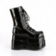 chaussure goth noire vernis brillante à semelle compensée DemoniaCult
