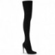 Cuissarde chaussette talon haut noire moulante en stretch pour femme petite & grande pointure