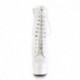 Bottine pole dance blanche vernis à lacets Pleaser | Petite et grande taille du 36 au 44
