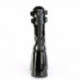 Botte gothique mi-mollet noire vernis pour femme à plateforme et gros talon Chunky