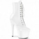 Bottines pole dance blanches à plateforme et lacets grande taille du 35 au 44