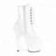 Bottines pole dance blanches à plateforme et lacets grande taille du 35 au 44