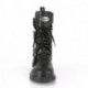 Boot gothique noire à lacet et sangle à boucles gravées DemoniaCult