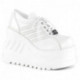 Oxfords Wedge Demonia Cult Stomp-08 : Le Blanc Radical