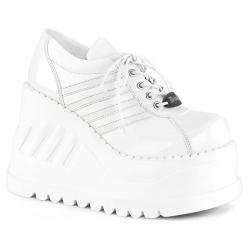 Oxfords Wedge Demonia Cult Stomp-08 : Le Blanc Radical