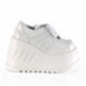 Oxfords Wedge Demonia Cult Stomp-08 : Le Blanc Radical
