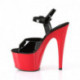 Sandale noire vernis plateforme rouge talon 18 cm | ADORE-709
