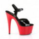 Sandale noire vernis plateforme rouge talon 18 cm | ADORE-709