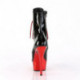 Bottine pole dance noire à plateforme rouge chromée Pleaser | Petite et grande taille du 36 au 44