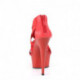 Sandale plateforme rouge à brides élastiques croisées