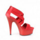 Sandale plateforme rouge à brides élastiques croisées
