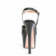 Sandale talon 18 cm de pole dance noire et rose gold Pleaser