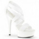 Sandale sexy brides élastiques blanches - Du 34,5 au 44 | Plateforme