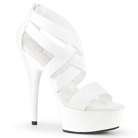 Sandale sexy brides élastiques blanches - Du 34,5 au 44 | Plateforme