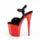 Talon 20 cm : Chaussure pole dance noire et rouge chromée Flamingo