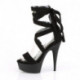 Sandale Plateforme Noire à Lacets ruban suedine noire - Talon 15 cm Élégant