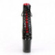 Bottine pole dance noire et rouge vernis à plateforme assortie et talon 20 cm Pleaser
