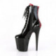 Bottine pole dance noire et rouge vernis à plateforme assortie et talon 20 cm Pleaser