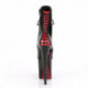 Bottine pole dance noire et rouge vernis à plateforme assortie et talon 20 cm Pleaser