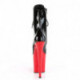 Bottine Pole Dance noire vernie à talon haut fetish 20 cm et plateforme rouge