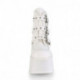 boot gothique blanche gros talon carré 9 cm Demonia femme