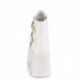 Bottine gothique blanche à boucles chauve-souris et talon carré 9 cm Demonia femme