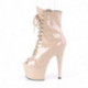 Bottine Pole dance nude vernis, talon aiguille 18 cm