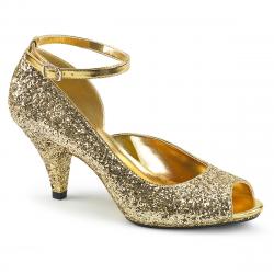 Escarpin doré à paillettes