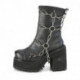 chaussure gothique plateforme Demonia noire à chaines et gros talon 12 cm