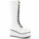 Bottes Blanches Plateforme Gothiques Demonia Cult Trash-502 Femme -