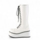 Bottes Blanches Plateforme Gothiques Demonia Cult Trash-502 Femme -