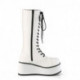 Bottes Blanches Plateforme Gothiques Demonia Cult Trash-502 Femme -