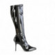 Botte sexy talon aiguille 10 cm noire vernis