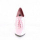 Escarpin Oxford rose vernis à lacets et haut talon