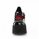 Babies gothiques compensés noirs vernis à doubles brides de Demonia Cult femme