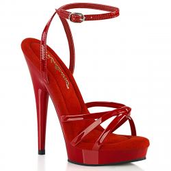 Sandale plateforme rouge vernis à talon aiguille 15 cm