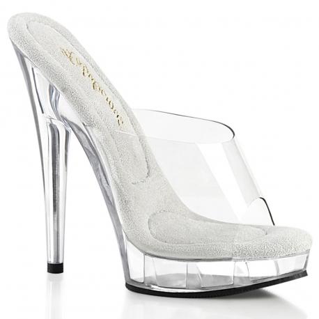 Mule femme talon 15 cm transparente du 34 1/2 au 44