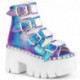 Bottine Gothiques Plateforme Peep toe Demonia Cult Ashes Iridescent
