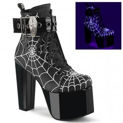 Bottines Toiles Araignée Boucle Cercueil Goth Demonia Cult Torment-51 Femme -