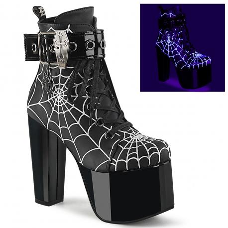 Bottines Toiles Araignée Boucle Cercueil Goth Demonia Cult Torment-51 Femme -