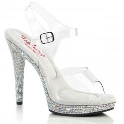 Sandale transparente talon strass 12 cm pleaser